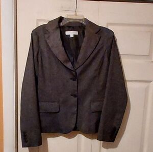 New York & Company Stretch Womens Dark Gray Short Blazer Size 8 Jacket Career